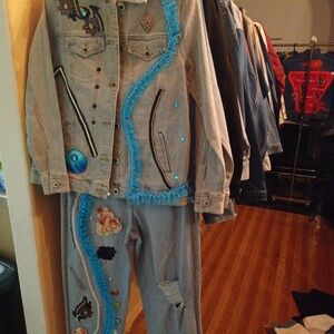 Handcrafted Denim jacket and jeans to match, all sizes